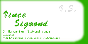 vince sigmond business card
